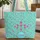 Fuchsia Green Floral Medallion Botanical Vines Wreath Everyday Tote Quilted Tote Bag - 1