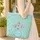 Fuchsia Green Floral Medallion Botanical Vines Wreath Everyday Tote Quilted Tote Bag - 4