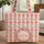 Personalized Folk Floral Wreath Pink Blooms - Nature Lover Birthday Quilted Tote Bag - 1