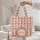 Personalized Folk Floral Wreath Pink Blooms - Nature Lover Birthday Quilted Tote Bag - 5