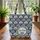Fan Shell Your Name - Boho Lifestyle Everyday Tote Travel Essential Vacation Gift for Her Quilted Tote Bag - 3