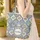 Ikat Ogee Diamond Shapes Medallion 'Your Name' Boho Home Decor Gift Quilted Tote Bag - 4