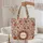 Boho Floral Vines Leaves Berries Circular - Everyday Carry Travel Essential Quilted Tote Bag - 5