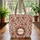 Boho Floral Vines Leaves Berries Circular - Everyday Carry Travel Essential Quilted Tote Bag - 3