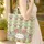Indian Floral Wreath Red Blue Flowers Pink Stripes - Everyday Boho Lifestyle Gift Quilted Tote Bag - 4