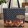 Four Roosters Rustic Western Personalized Sign - Farmhouse Decor Gift Quilted Tote Bag - 1