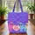Poodles Heart Sunglasses Crowns 'Your Name' Text Floral Swirls - Poodle Lover Gift Quilted Tote Bag - 3