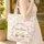 Peaches Honeybees Peach Blossoms Leaves Floral Wreath - Personalized Everyday Gift Quilted Tote Bag - 4