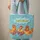 Cartoon Chickens Floral Foliage Personalized Name Cloud - Farm Animal Lover Everyday Quilted Tote Bag - 6