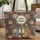 Nuzzling Foxes Poppies Peonies Medallion - Everyday Wildlife Lover Gift Quilted Tote Bag - 1