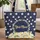 Name Calligraphy Daisies Wreath Golden Swirls - Everyday Floral Lover Gift Quilted Tote Bag - 1