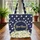 Name Calligraphy Daisies Wreath Golden Swirls - Everyday Floral Lover Gift Quilted Tote Bag - 3