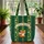 Fox Leprechaun Hat Your Name Text Celtic Knot Shamrock - St. Patrick's Day Gift Quilted Tote Bag - 3