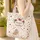 Brown Bear Bunny Patriotic Wildflowers Floral Wreath - Independence Day Gift Quilted Tote Bag - 4
