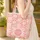 Coral Pink White Ornate Floral Bloom Petals Leaves Wreath - Everyday Carry Essentials Gift Quilted Tote Bag - 4