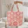 Coral Pink White Ornate Floral Bloom Petals Leaves Wreath - Everyday Carry Essentials Gift Quilted Tote Bag - 5
