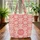 Coral Pink White Ornate Floral Bloom Petals Leaves Wreath - Everyday Carry Essentials Gift Quilted Tote Bag - 3