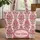 Indian Red Green Floral Paisley Stems - Boho Lifestyle Home Decor Gift for Everyday Travel Quilted Tote Bag - 1