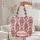 Indian Red Green Floral Paisley Stems - Boho Lifestyle Home Decor Gift for Everyday Travel Quilted Tote Bag - 5
