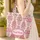 Indian Red Green Floral Paisley Stems - Boho Lifestyle Home Decor Gift for Everyday Travel Quilted Tote Bag - 4