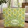 Ornate Floral Medallion Green Foliage Yellow Flowers - Everyday Tote Lifestyle Quilted Tote Bag - 1