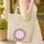 Botanical Leaf Medallion Pink Lavender Flowers Personalized Name - Everyday Gift Quilted Tote Bag - 4