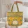 Personalized Marigold Flowers Green Leaves Bouquet - Home Decor Gift Quilted Tote Bag - 5