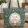 Deer Pine Tree Forest Wildflower Floral Wreath Mountains Berries - Outdoor Wildlife Lover Gift Quilted Tote Bag - 1