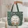 Deer Pine Tree Forest Wildflower Floral Wreath Mountains Berries - Outdoor Wildlife Lover Gift Quilted Tote Bag - 5