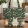 Dancing Fox Bunny Floral Wreath Bear Woodland Wildflower Nature Lover Everyday Carry Quilted Tote Bag - 1
