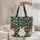 Dancing Fox Bunny Floral Wreath Bear Woodland Wildflower Nature Lover Everyday Carry Quilted Tote Bag - 5