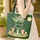 Lily of the Valley Floral Wreath Your Name Moon Swirling Vines Stars - Nature Lover Gift Quilted Tote Bag - 4