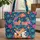 Fennec Fox Bunny Nuzzling Desert Floral Wreath - Wildlife Lover Gift Quilted Tote Bag - 1