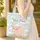 Pink Pig Daisy Buttercups Clouds Wildflowers Floral Wreath - Everyday Tote for Animal Lover Quilted Tote Bag - 4
