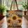 Autumn Sunflowers Rolling Fields Rustic Sign - Personalized Name Gift Quilted Tote Bag - 3