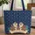 Otters Sailor Hat Conch Shell Coral Starfish Ocean Currents - Ocean Lover Gift Quilted Tote Bag - 1