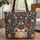 Bunnies Wildflowers Folk Art Botanicals - 'Your Name' Storybook Keepsake Gift Quilted Tote Bag - 1