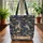 Blue Dragon Stacked Books - Fantasy Enthusiast Book Lover Gift Quilted Tote Bag - 3