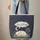 Sleeping Sheep Crescent Moon Cloud Name Bubble Wildflowers Navy Stars - Wildlife Lover Gift Quilted Tote Bag - 6