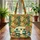 Vintage Camper Pine Trees Moon - Travel Essentials Gift for Campers Quilted Tote Bag - 3