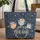 Personalized Vintage Teapot Teacup Floral - Everyday Lifestyle Gift for Her Quilted Tote Bag - 1
