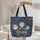 Personalized Vintage Teapot Teacup Floral - Everyday Lifestyle Gift for Her Quilted Tote Bag - 5