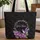 Hummingbird Purple Flowers Sage Leaves Floral Wreath Swirling Vines - Wildlife Lover Gift Quilted Tote Bag - 1