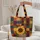 Personalized Sunflower Leaves Rustic Patchwork Weathered Sign - Farmhouse Home Decor Quilted Tote Bag - 5