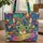 Cat Face Rainbow Swirl Ribbon Your Name Bubble Letters - Everyday Tote Cat Lover Gift For Her Quilted Tote Bag - 1