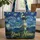Lighthouse Starry Night Sky - Travel Essentials Gift for Lighthouse Lover Quilted Tote Bag - 1