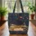 Sleeping Black Cat Ornate Books Floral Celestial Stars - Book Lover Cat Gift Quilted Tote Bag - 3