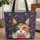 Calico Cat Small Blossoms Floral Swirls Paisley - Cat Lover Everyday Use Gift Quilted Tote Bag - 1