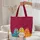 Three Big Eyed Chickens Floral Hoop 'Your Name' - Country Farmhouse Decor Gift Quilted Tote Bag - 5