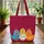 Three Big Eyed Chickens Floral Hoop 'Your Name' - Country Farmhouse Decor Gift Quilted Tote Bag - 3